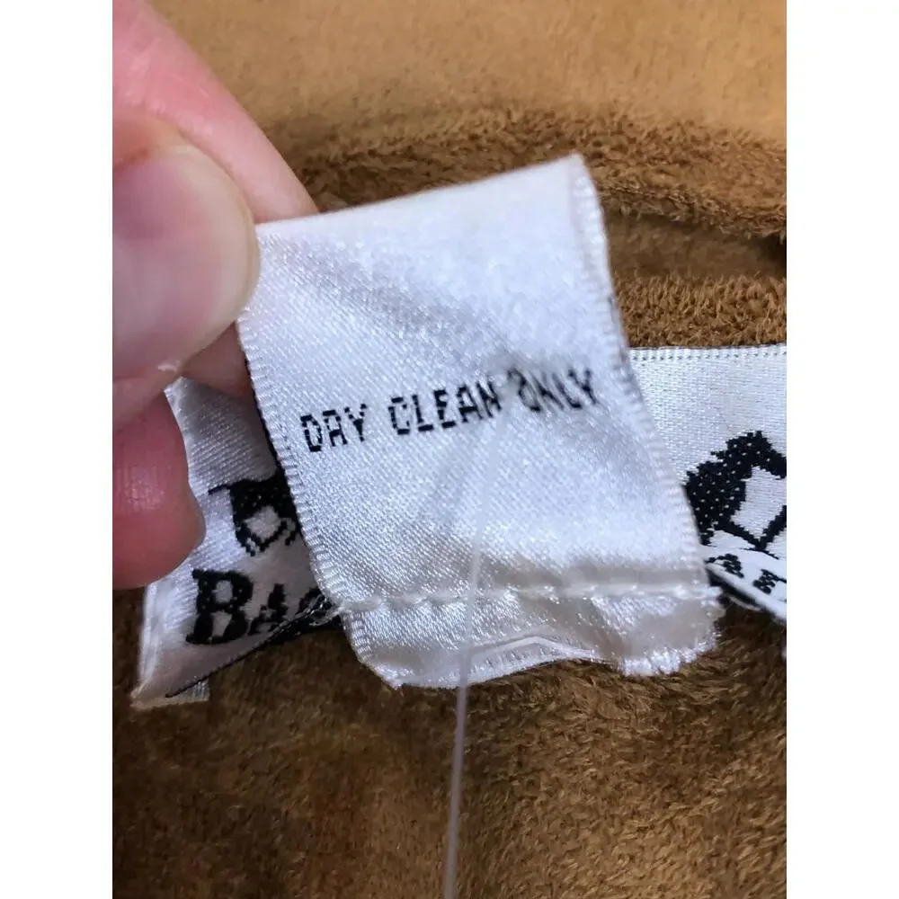 Vtg Back In The Saddle Brown Faux Suede Button Front Sherpa Lined Jacket L NWOT - Picture 7 of 7